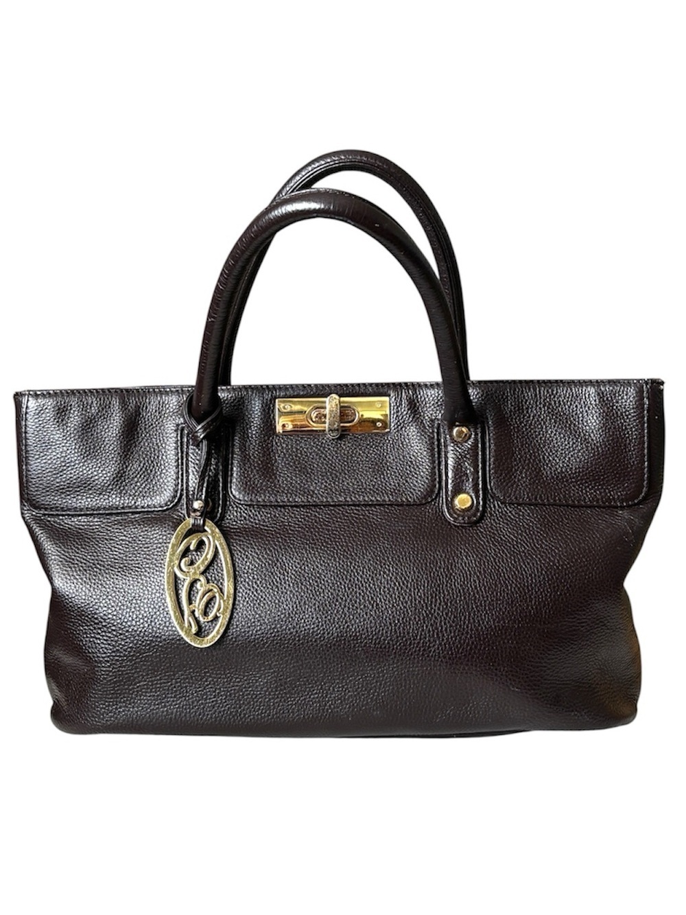 Onna Ehrlich Pebbled Leather Tote | Chocolate Brown Work Bag | Quiet Luxury - Picture 3 of 14
